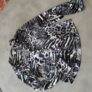 Animal Print Snap Up Top